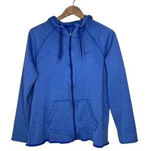 Nike Therma-Fit Full Zip Activewear Hooded Sweatshirt Blue Size Large